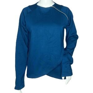 Hadley by SmartPak Blue Asymmetrical Zip Equestrian Sun Shirt Layering Top Small